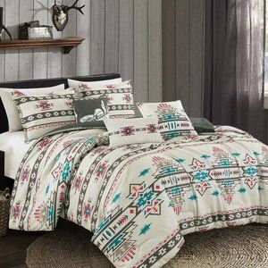 NWT Southwestern Sedona Desert Aztec Comforter - 5 Piece Set: Twin